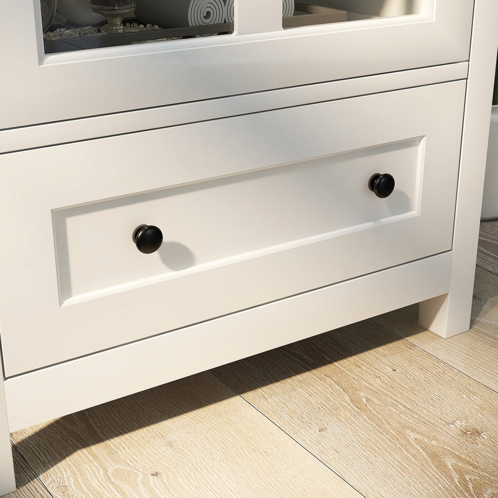 buffet-storage-cabinet-with-single-glass-doors-and-unique-bell-handle