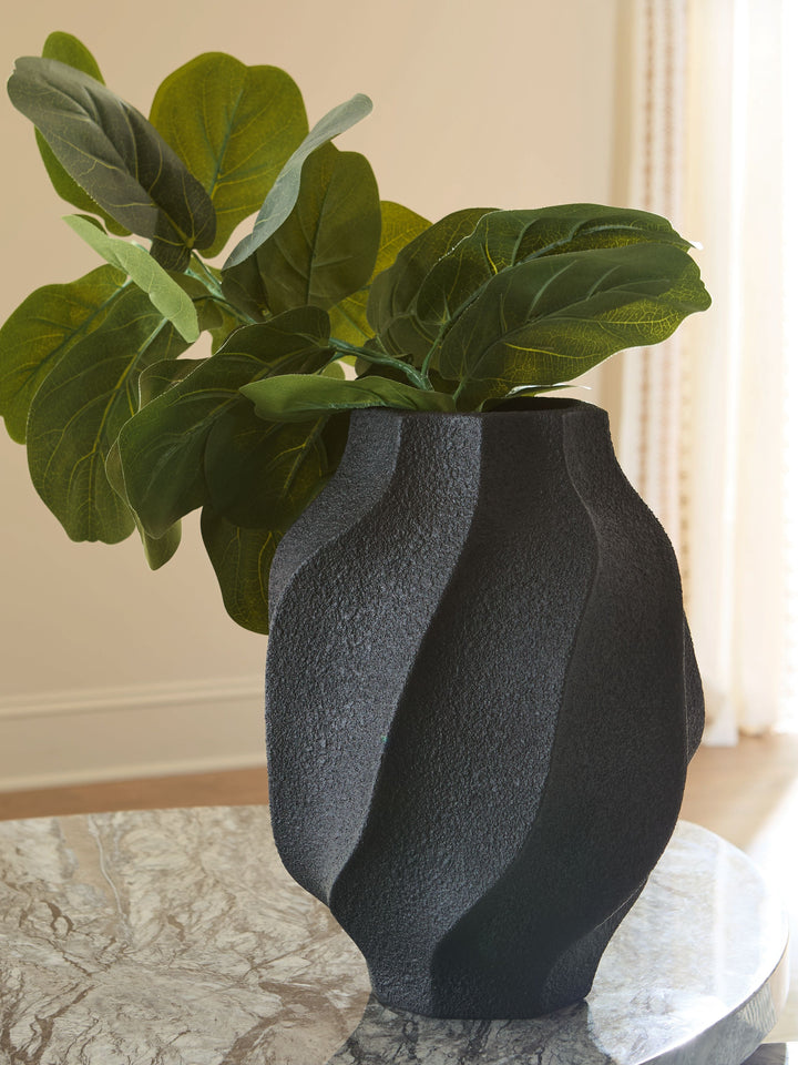 Judworth - Vase - 12" - Black by Ashley Furniture product image