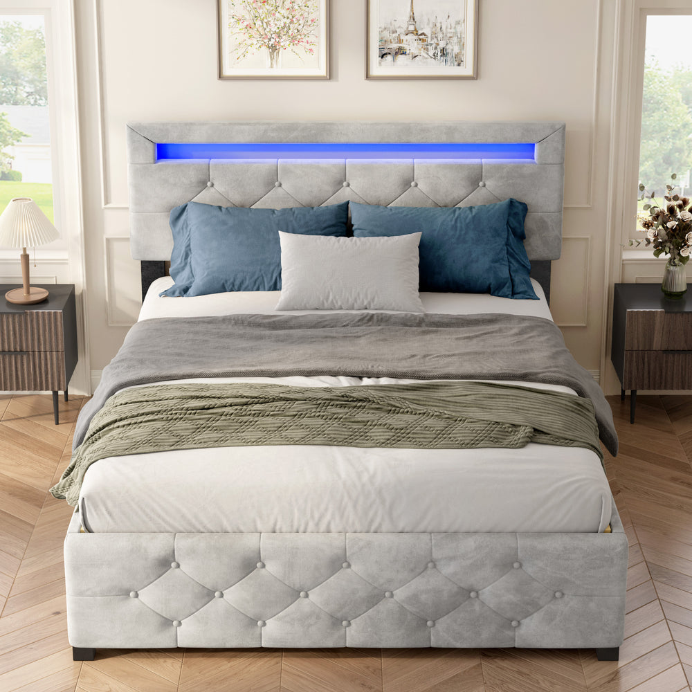 queen-size-upholstered-platform-bed-frame-with-4-drawers-and-led-light