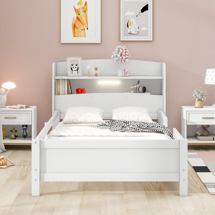 wood-twin-size-platform-bed-with-built-in-led-light-storage-headboard-and-guardrail-white