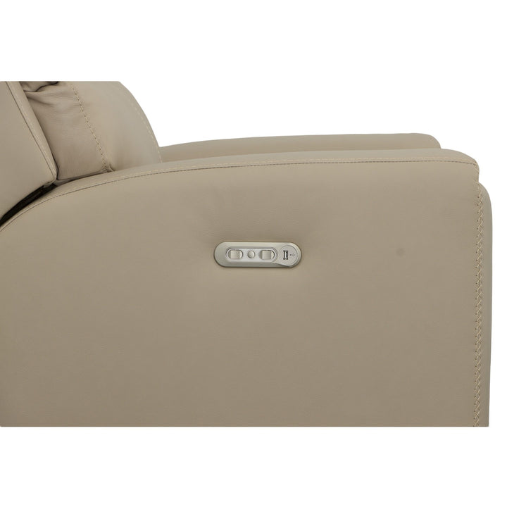 Jarvis Leather Power Recliner with Power Headrest in Parchment