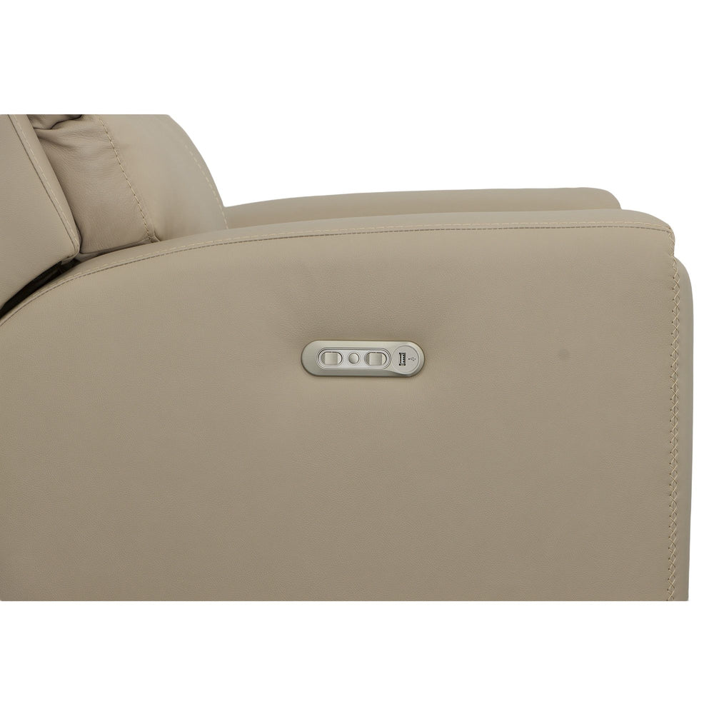Jarvis Leather Power Recliner with Power Headrest in Parchment