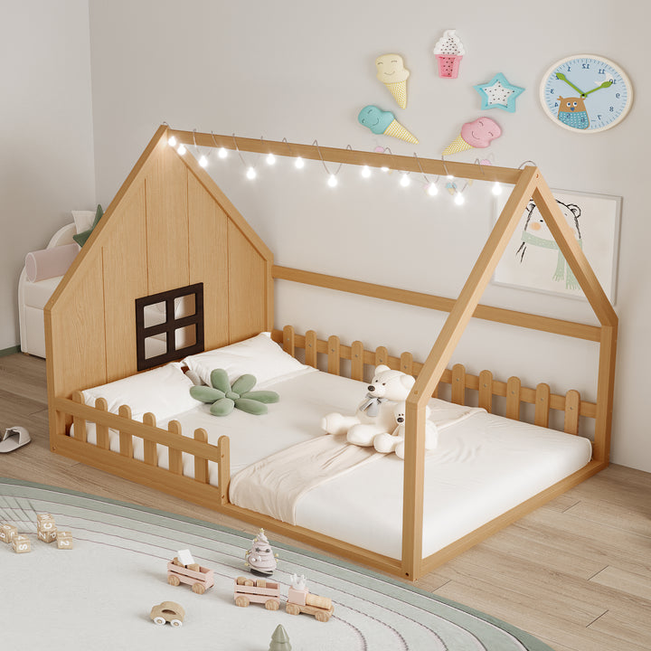wood-house-bed-with-window-and-fence-natural