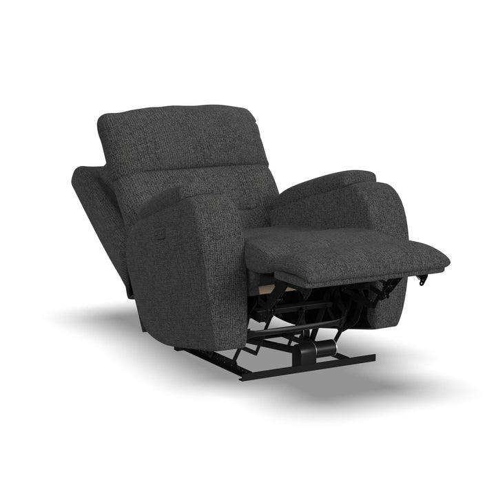 Strait Power Recliner With Power Headrest Gray
