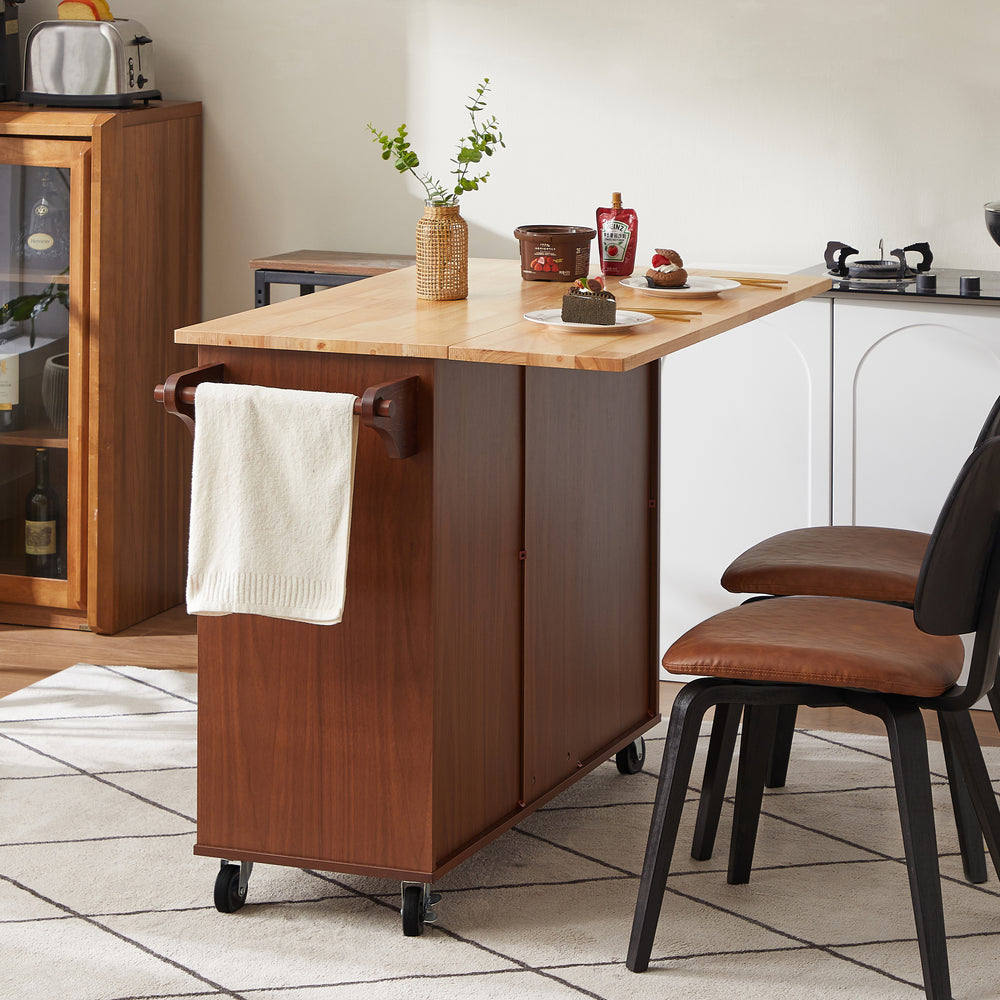 kitchen-island-with-drop-leaf-countertop-rolling-kitchen-island-cart-with-barn-door-and-storage-retro-brown