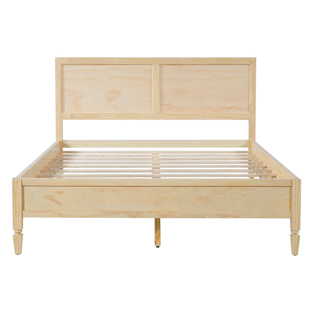 Classic Wood Queen Platform Bed – Natural