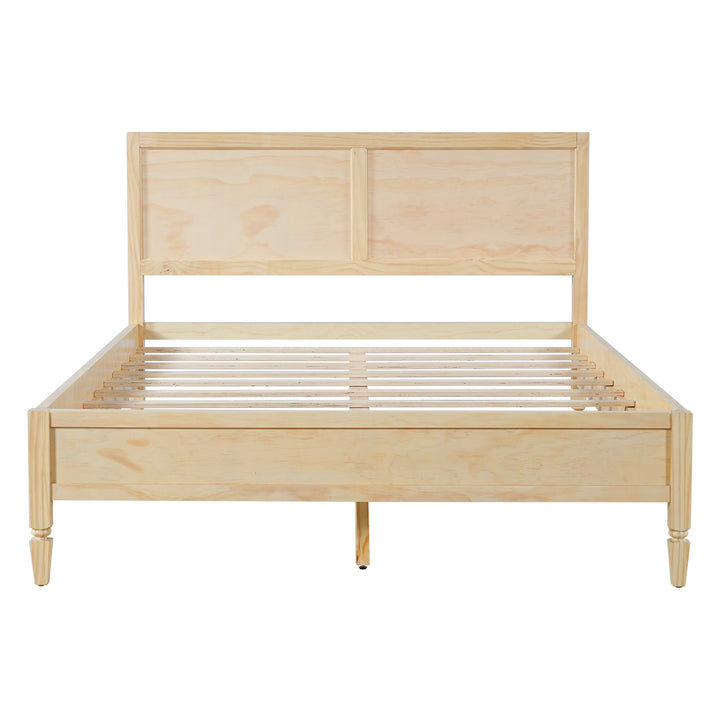 Classic Wood Queen Platform Bed – Natural