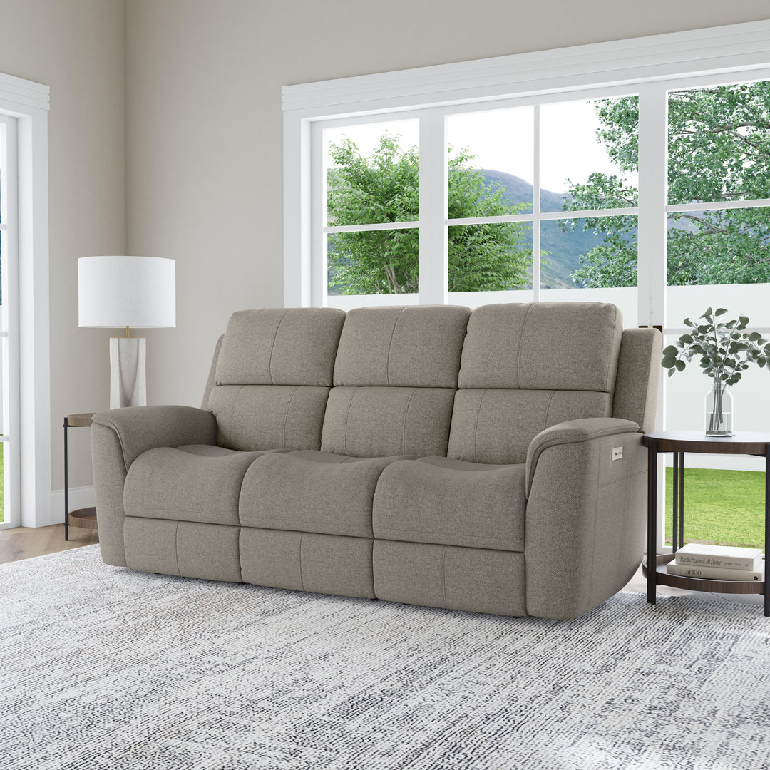Flexsteel 1041-62PH-42501 Henry  Power Reclining Sofa With Power Headrests & Lumbar  Fog