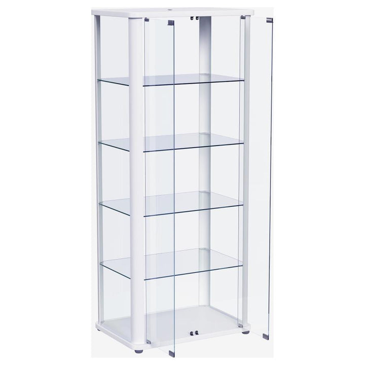 Aero - 5 - Shelf Display Curio Cabinet With LED Lighting - White Curio Cabinet modern furniture Contempo Furniture