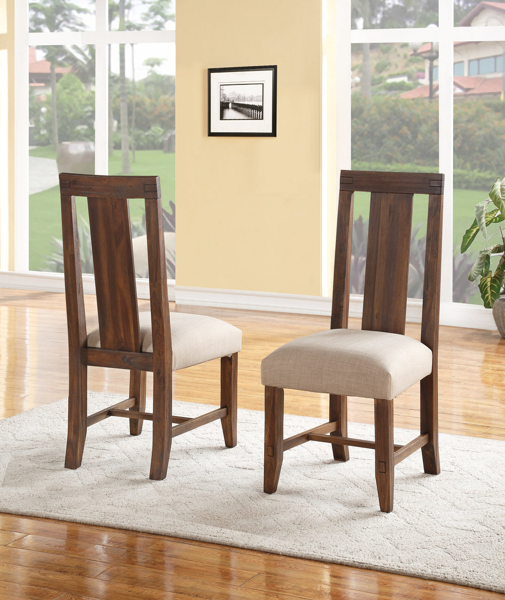 Modus Furniture 3F4166P Meadow Solid Wood Upholstered Dining Chair In Brick Brown