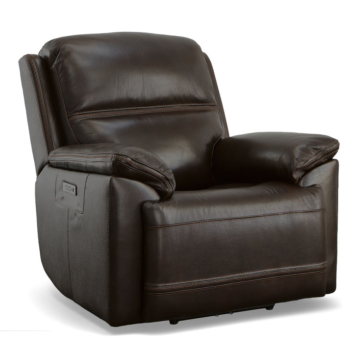 Jackson Leather Power Recliner with Power Headrest in Dark Brown