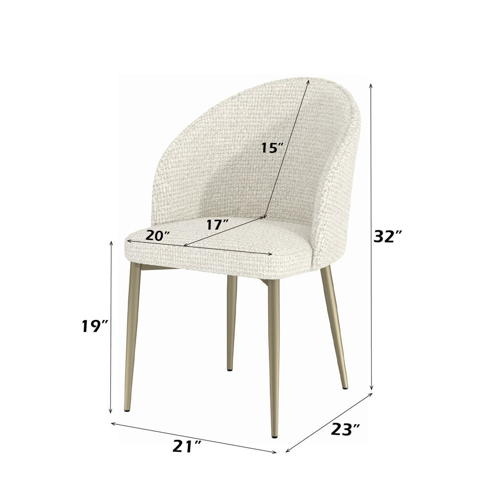 Cora - Side Chair Set of 2) - White Fabric