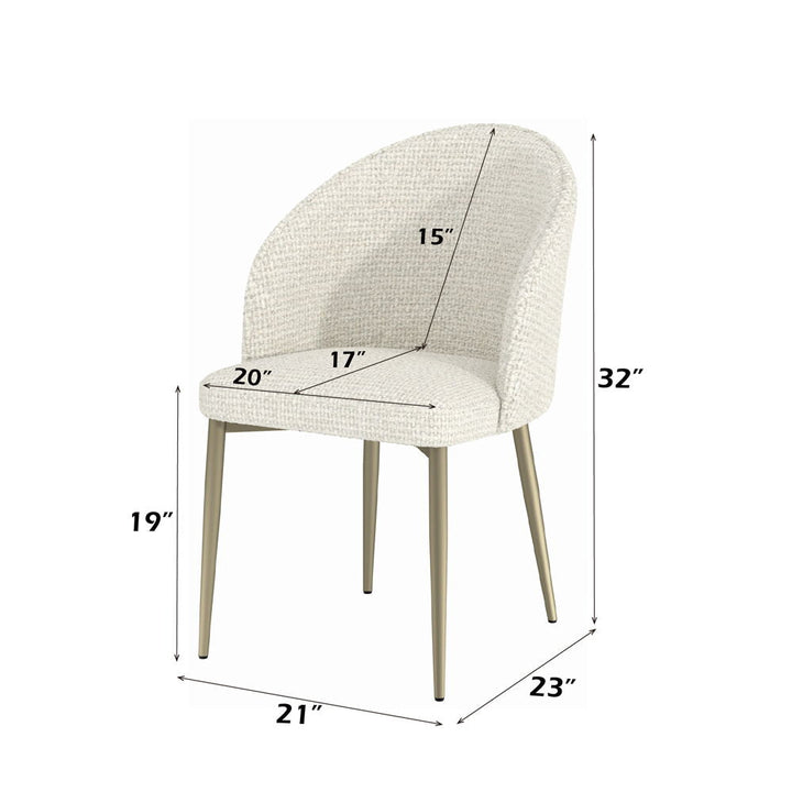 Cora - Side Chair Set of 2) - White Fabric