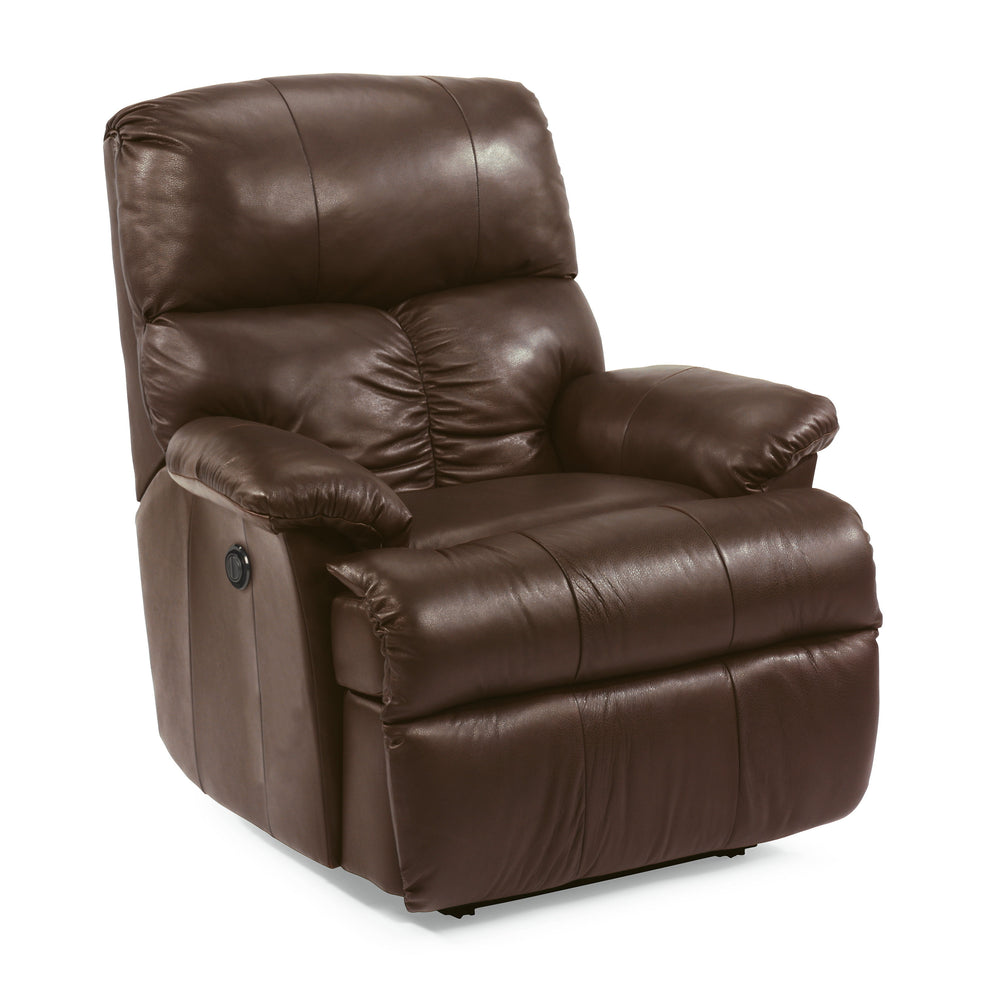 Triton Leather Power Recliner Dark Brown