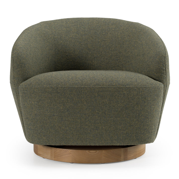 Agatha - Modern Hemp Fabric Swivel Accent Chair