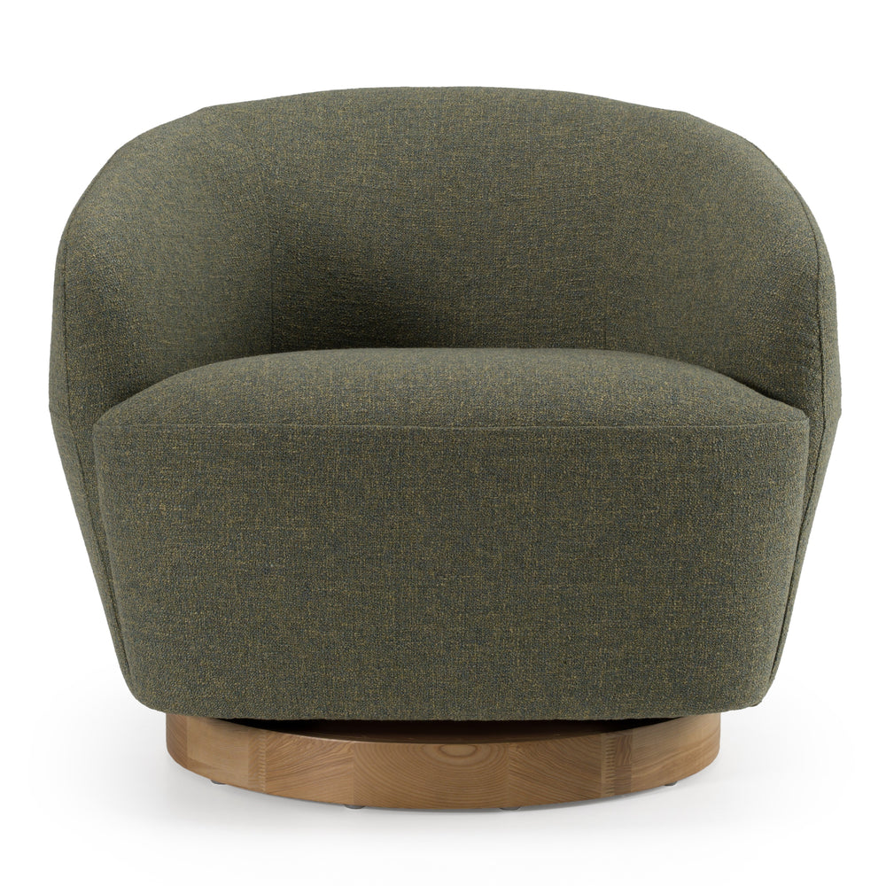 Agatha - Modern Hemp Fabric Swivel Accent Chair - View 3