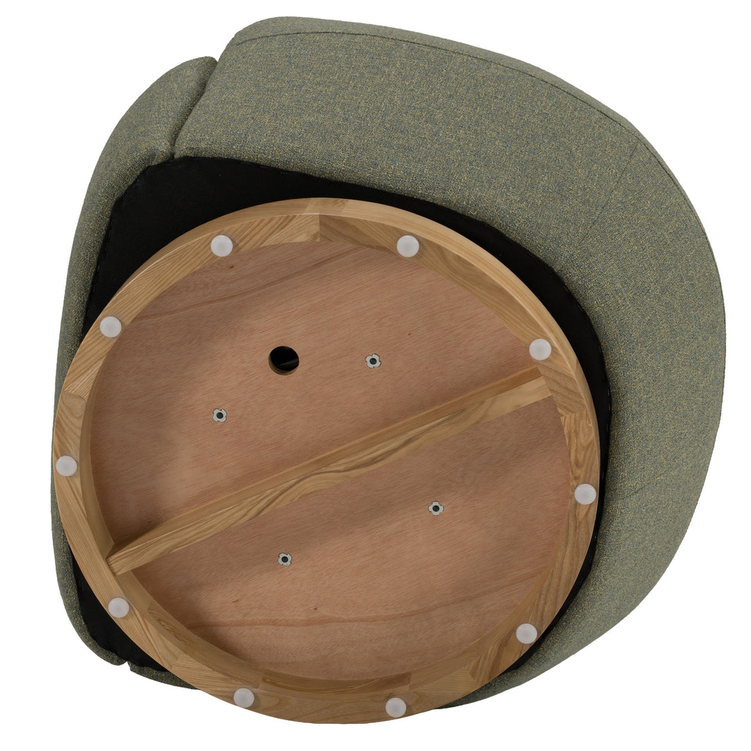 Agatha - Modern Hemp Fabric Swivel Accent Chair