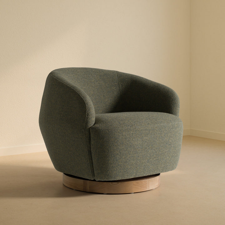 Agatha - Modern Hemp Fabric Swivel Accent Chair