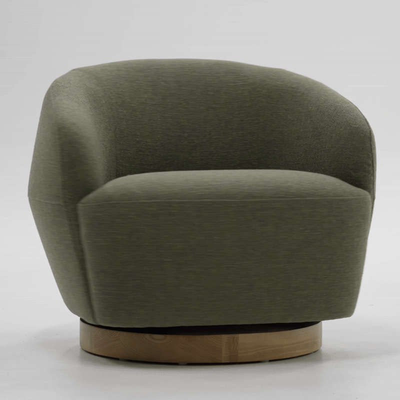 Agatha - Modern Hemp Fabric Swivel Accent Chair - View 11