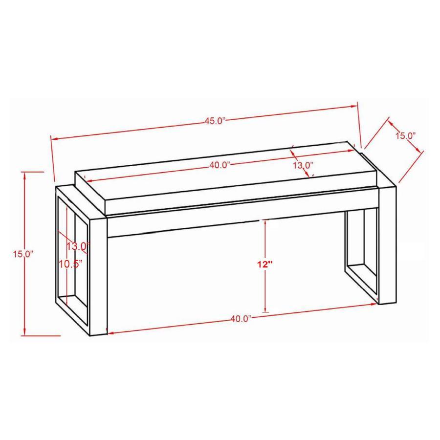 Aiden - Fabric Upholstered Accent Bench - Distressed White Upholstered Bench modern furniture Contempo Furniture