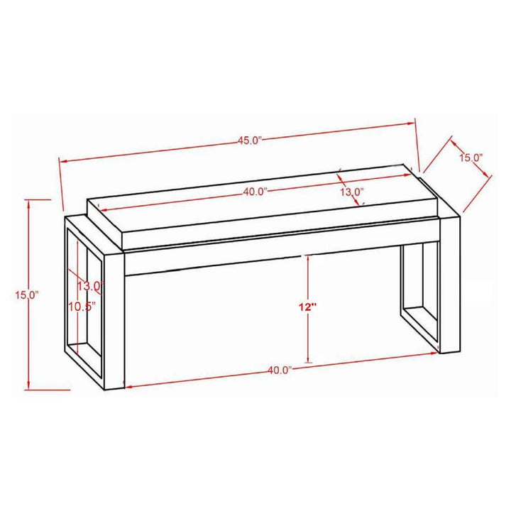 Aiden - Fabric Upholstered Accent Bench - Distressed White Upholstered Bench modern furniture Contempo Furniture