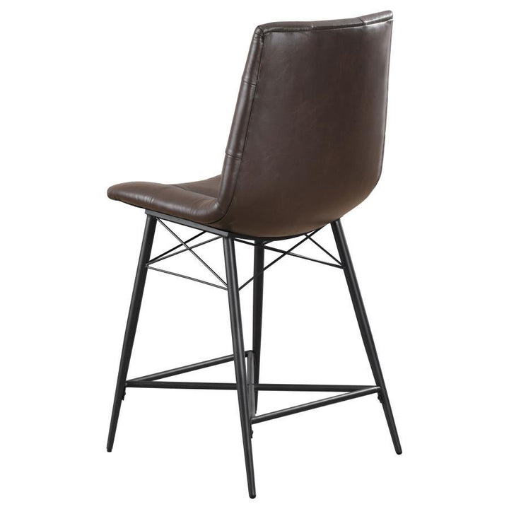 Aiken - Upholstered Tufted Counter Chair (Set of 2) - Brown Stool Set modern furniture Contempo Furniture