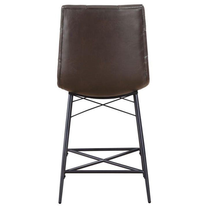 Aiken - Upholstered Tufted Counter Chair (Set of 2) - Brown Stool Set modern furniture Contempo Furniture