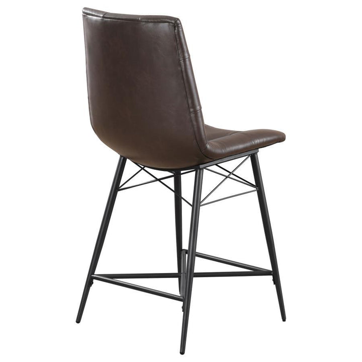 Aiken - Upholstered Tufted Counter Chair (Set of 2) - Brown Stool Set modern furniture Contempo Furniture