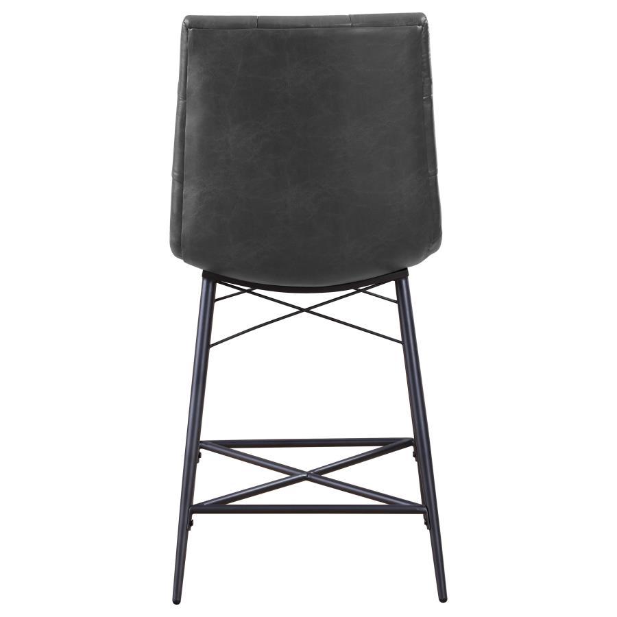 Aiken - Upholstered Tufted Counter Chair (Set of 2) - Charcoal Stool Set modern furniture Contempo Furniture