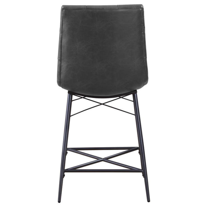 Aiken - Upholstered Tufted Counter Chair (Set of 2) - Charcoal Stool Set modern furniture Contempo Furniture