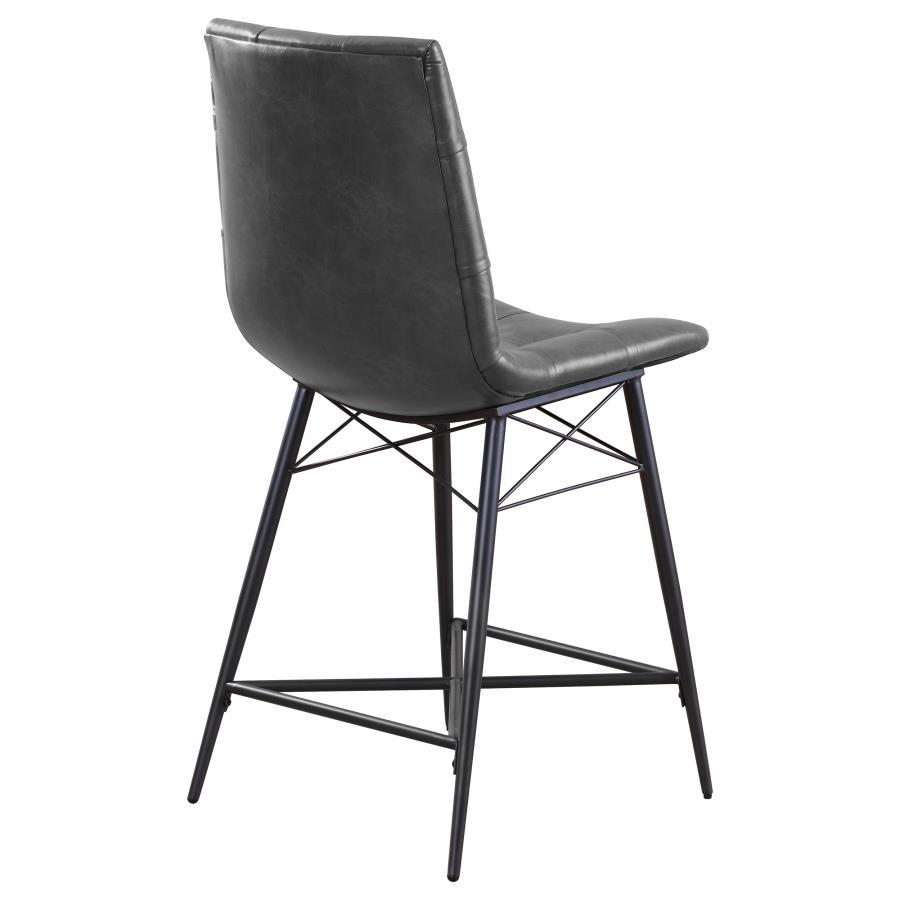 Aiken - Upholstered Tufted Counter Chair (Set of 2) - Charcoal Stool Set modern furniture Contempo Furniture