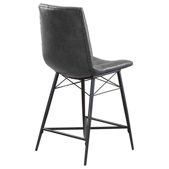 Aiken - Upholstered Tufted Counter Chair (Set of 2) - Charcoal Stool Set modern furniture Contempo Furniture