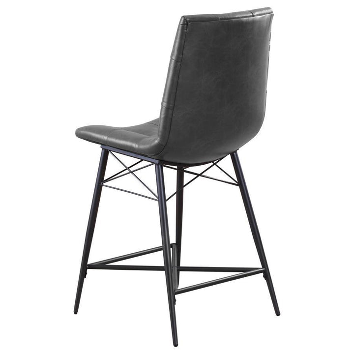 Aiken - Upholstered Tufted Counter Chair (Set of 2) - Charcoal Stool Set modern furniture Contempo Furniture