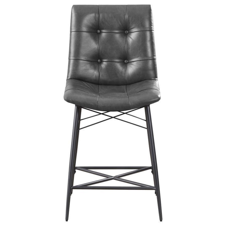 Aiken - Upholstered Tufted Counter Chair (Set of 2) - Charcoal Stool Set modern furniture Contempo Furniture