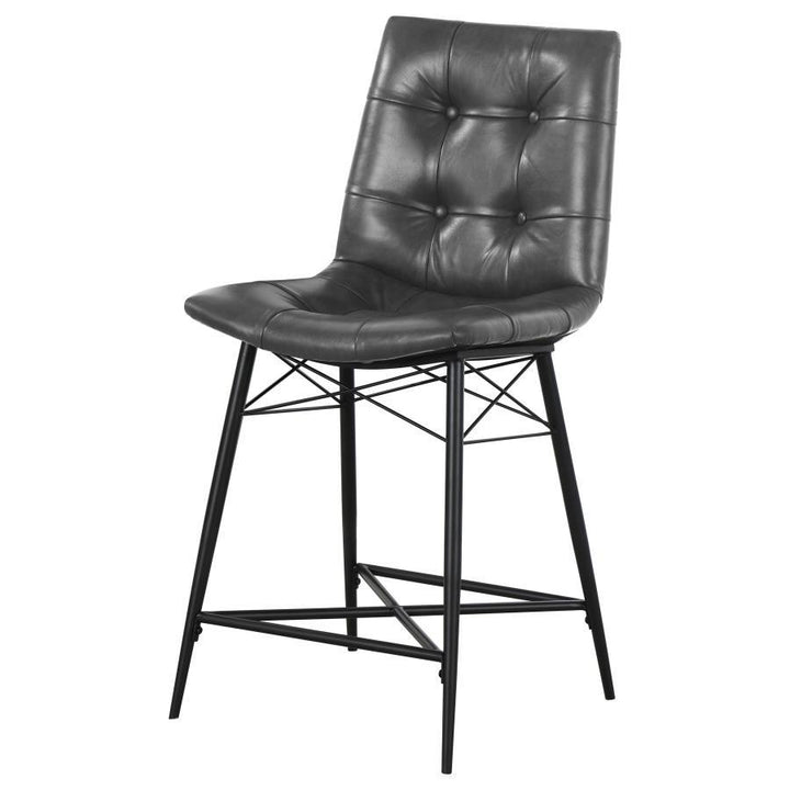 Aiken - Upholstered Tufted Counter Chair (Set of 2) - Charcoal Stool Set modern furniture Contempo Furniture