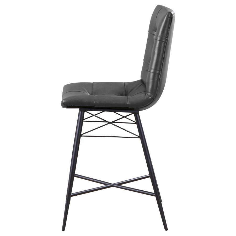 Aiken - Upholstered Tufted Counter Chair (Set of 2) - Charcoal Stool Set modern furniture Contempo Furniture