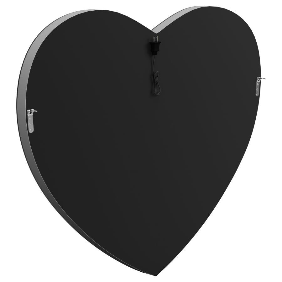 Aiko - Heart Shaped LED Light Wall Mirror - Silver Wall Mirror modern furniture Contempo Furniture