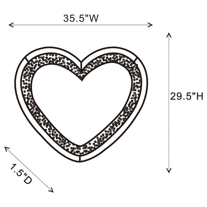 Aiko - Heart Shaped LED Light Wall Mirror - Silver Wall Mirror modern furniture Contempo Furniture