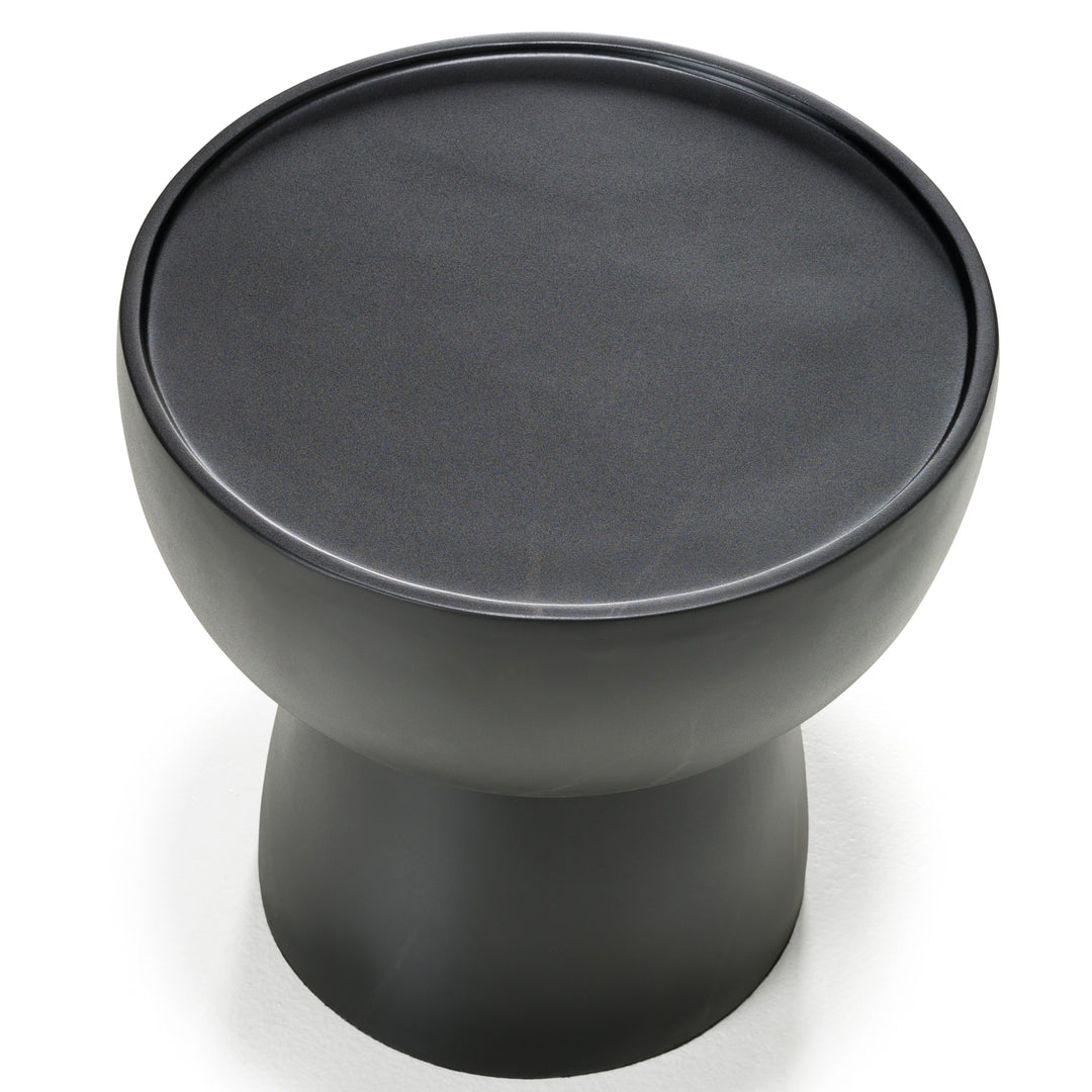 Akron - Modern Black & White Faux Marble Round End Table