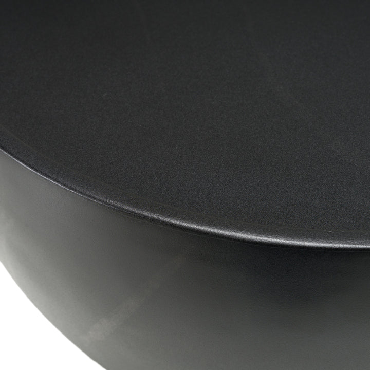 Akron - Modern Black &amp; White Faux Marble Round End Table