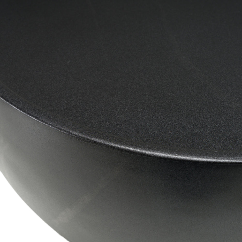 Akron - Modern Black & White Faux Marble Round End Table - View 5