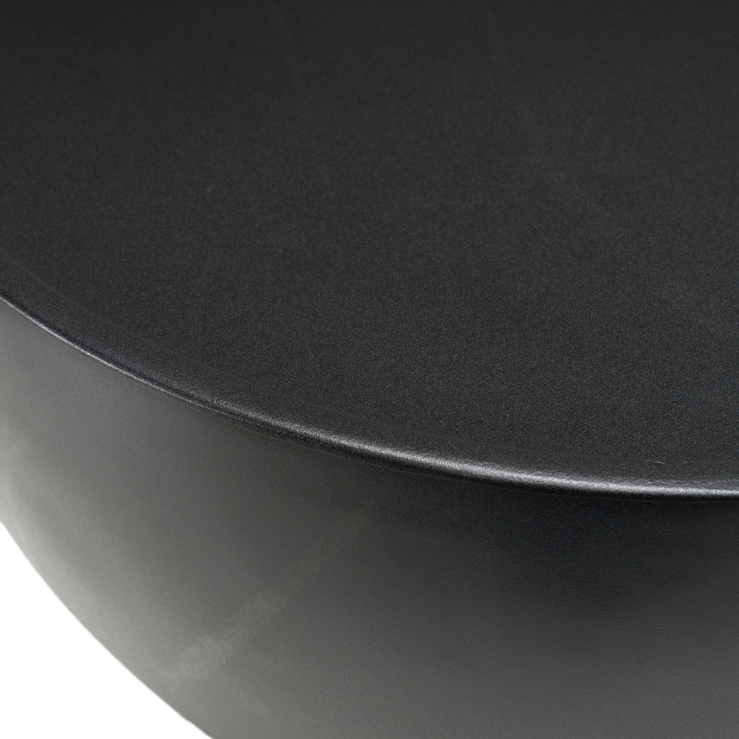 Akron - Modern Black & White Faux Marble Round End Table