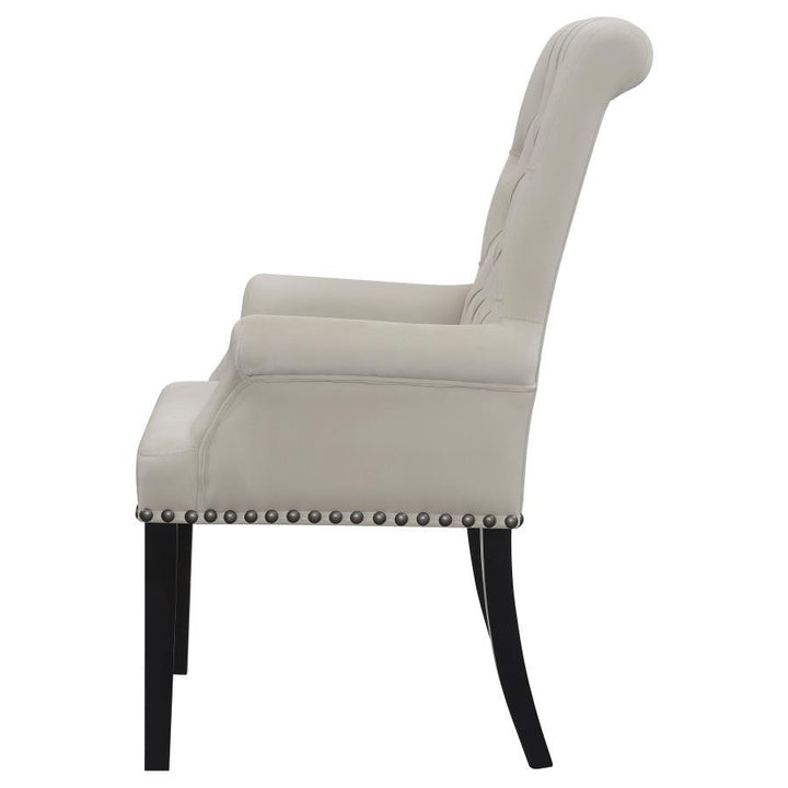 Alana - Velvet Upholstered Dining Arm Chair - Sand Arm Chair modern furniture Contempo Furniture