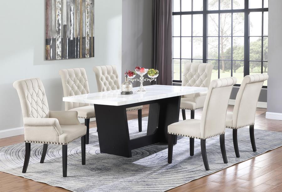 Alana - Velvet Upholstered Dining Arm Chair - Sand Arm Chair modern furniture Contempo Furniture