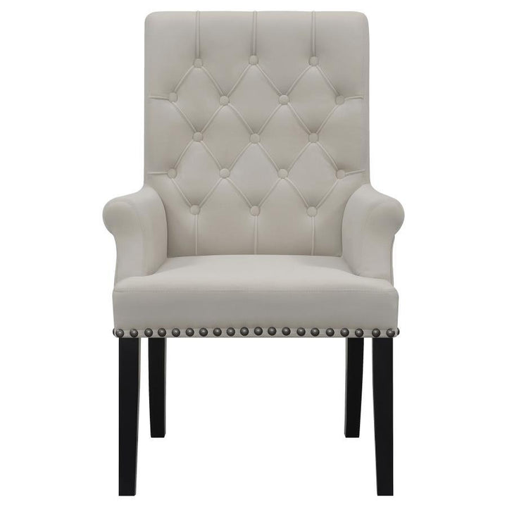 Alana - Velvet Upholstered Dining Arm Chair - Sand Arm Chair modern furniture Contempo Furniture