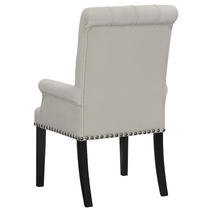 Alana - Velvet Upholstered Dining Arm Chair - Sand Arm Chair modern furniture Contempo Furniture