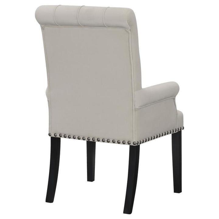 Alana - Velvet Upholstered Dining Arm Chair - Sand Arm Chair modern furniture Contempo Furniture