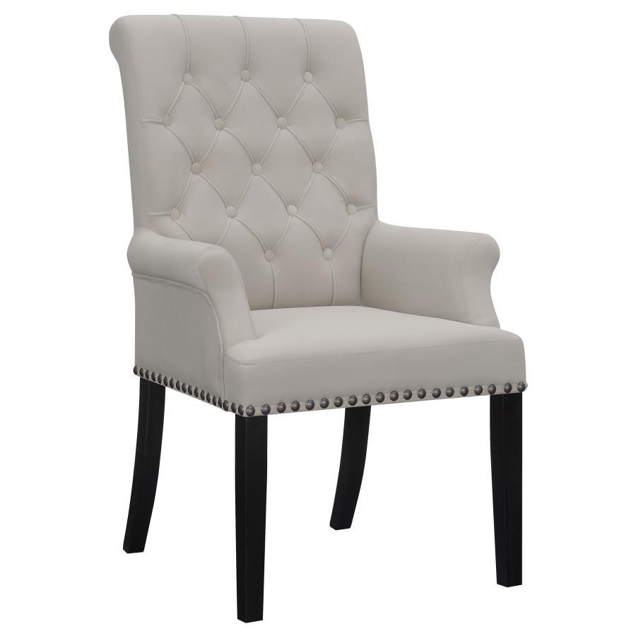 Alana - Velvet Upholstered Dining Arm Chair - Sand Arm Chair modern furniture Contempo Furniture