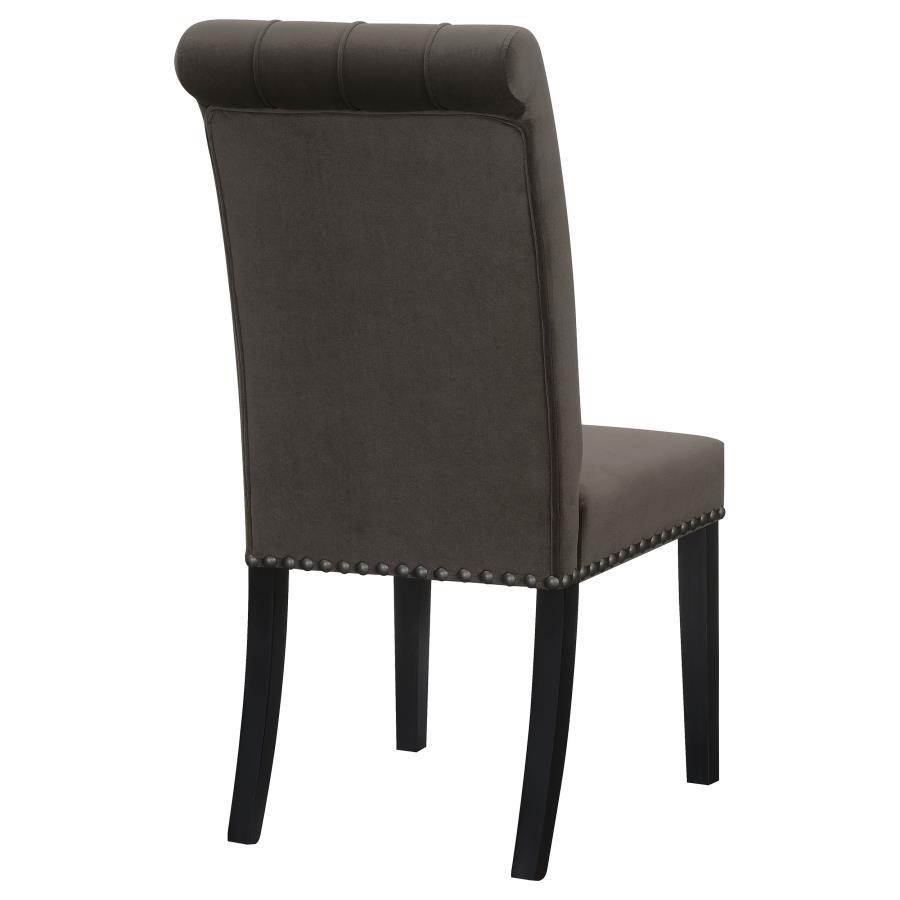 Alana - Velvet Upholstered Dining Side Chair (Set of 2) - Brown Chair Set modern furniture Contempo Furniture