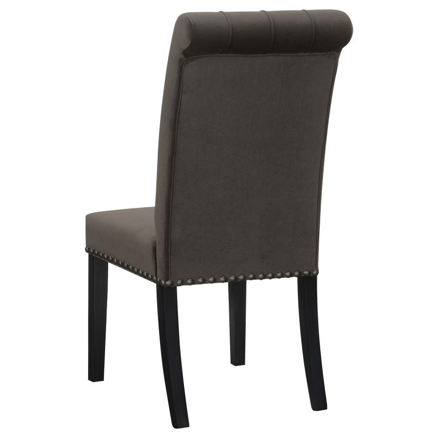 Alana - Velvet Upholstered Dining Side Chair (Set of 2) - Brown Chair Set modern furniture Contempo Furniture